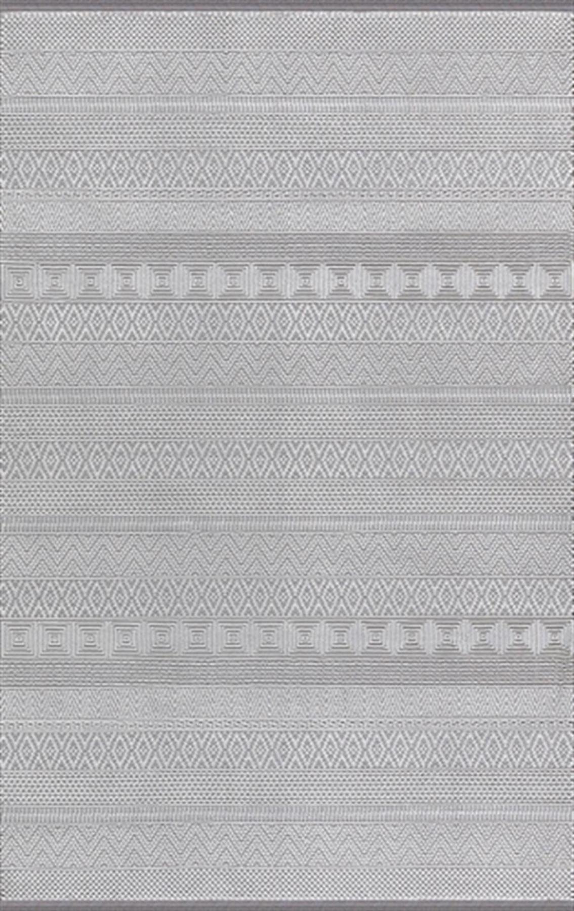 Merinos Recycle 38422 Gri 12 mm Akrilik Toz Tutmaz Yıkanabilir Kalın Kaymaz Dikdörtgen Makine Dokuma Salon Halısı 100x150 cm