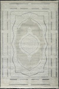 Tuğra Halı Mabeyn 12907 Gri 10 mm Polyester Silinebilir Yıkanabilir Orta Dikdörtgen Makine Dokuma Salon Halısı 160x235 cm