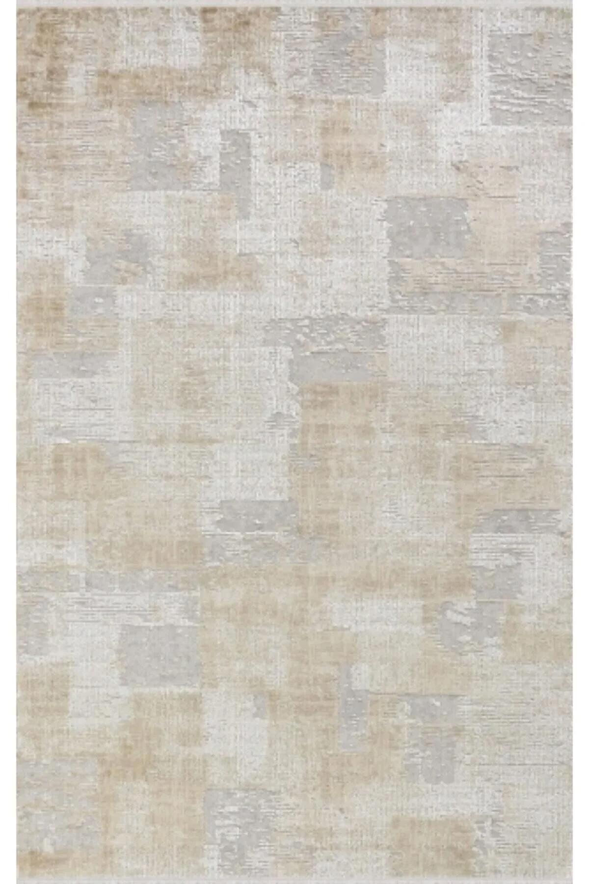 Merinos  Tresor 19937 Krem 8.5 mm Akrilik Yıkanabilir Kalın Kaymaz Dikdörtgen Makine Dokuma Salon Halısı 160x230 cm