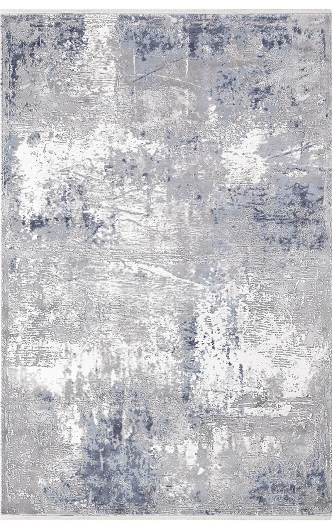 Dinarsu Electra 31977 Mavi 7 mm Akrilik Silinebilir Yıkanabilir Orta Kaymaz Dikdörtgen Makine Dokuma Salon Halısı 80x150 cm