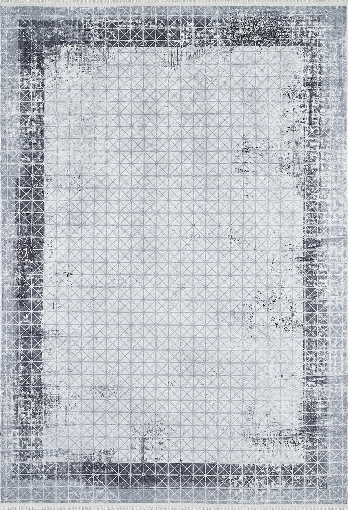 Halı Atölyesi HA469 Gri 5 mm Pamuk Yıkanabilir İnce Kaymaz Jüt Taban Dikdörtgen Makine Dokuma Salon Halısı 80x300 cm