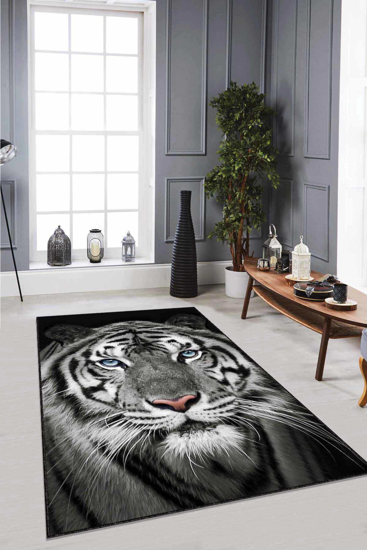 Viva Home RV318 Füme 7 mm Mikropolyester Silinebilir Yıkanabilir Kaymaz Dikdörtgen Makine Dokuma Salon Halısı 200x270 cm