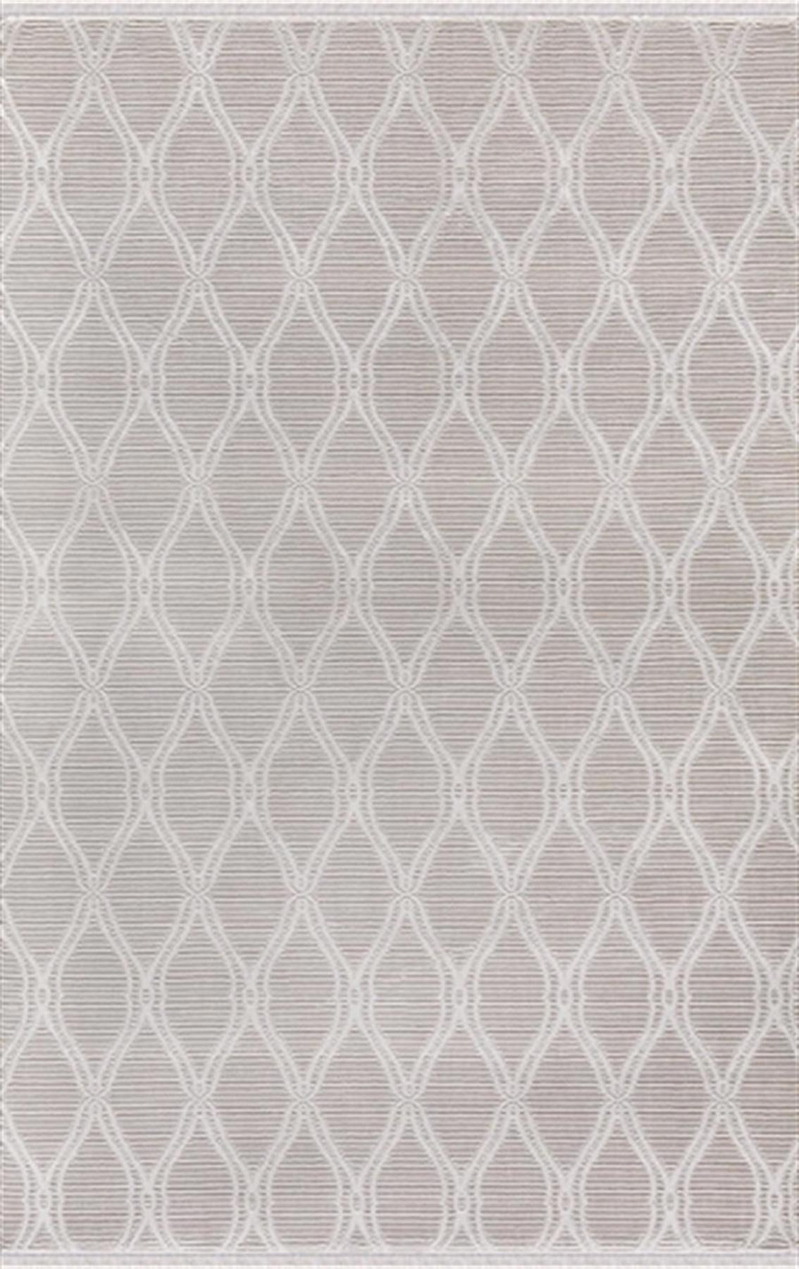 Merinos Recycle 37406 Bej 12 mm Akrilik Toz Tutmaz Yıkanabilir Kalın Kaymaz Dikdörtgen Makine Dokuma Salon Halısı 160x230 cm