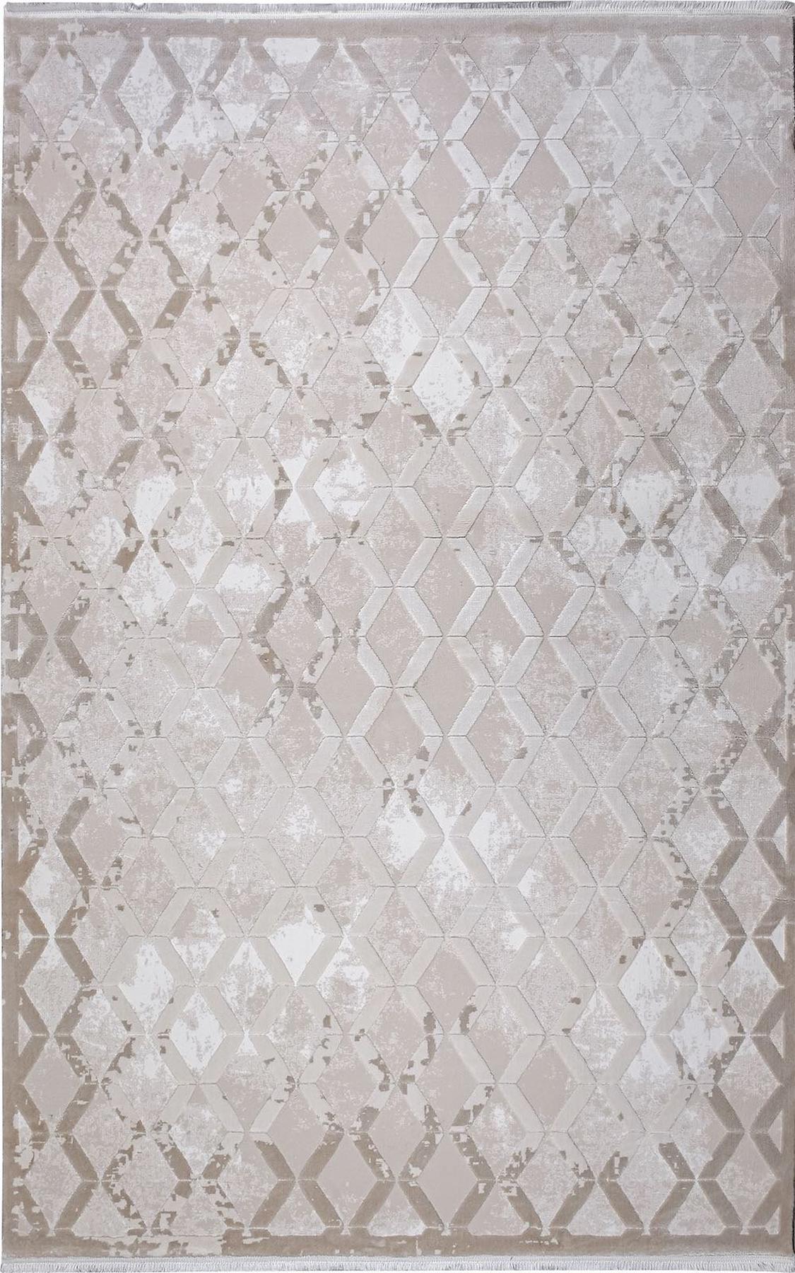 Kreasyon Halı Elkenz 7558 Krem 12 mm Akrilik Yıkanabilir Kalın Pamuk Taban Dikdörtgen Makine Dokuma Salon Halısı 125x200 cm