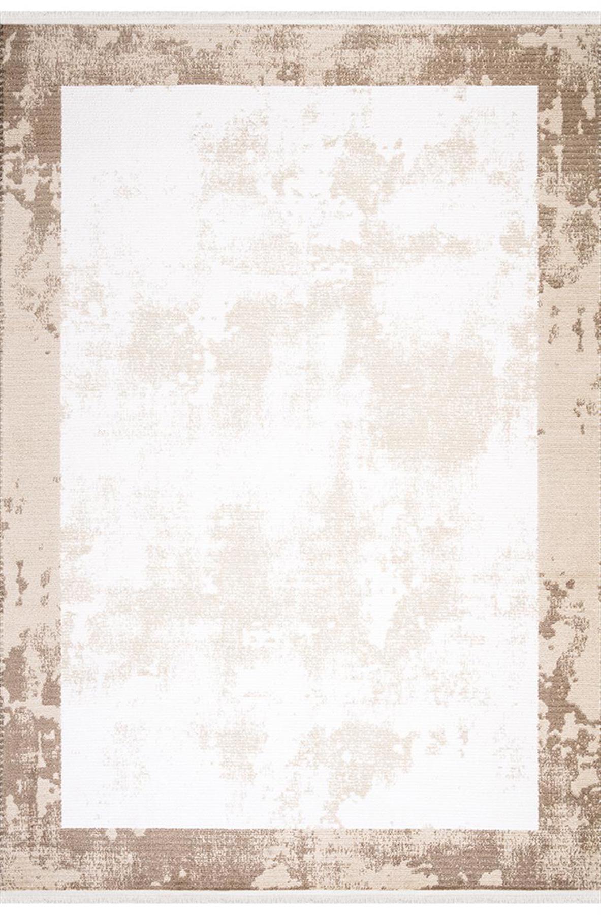 İpek Mekik Halı Lapena 11503 Krem 10 mm Akrilik Yıkanabilir Orta Kaymaz Pamuk Taban Dikdörtgen Makine Dokuma Antre-Çocuk Odası-Salon-Yatak Odası Halısı 100x200 cm