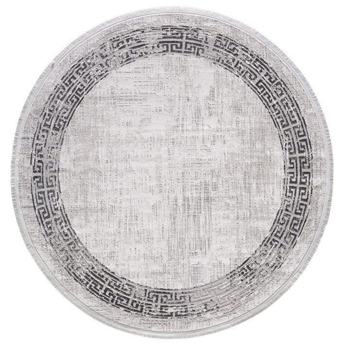 Gümüşsuyu 11298 Krem 6 mm Viskon Antialerjenik Yıkanabilir Orta Yuvarlak Makine Dokuma Salon Halısı 80x150 cm