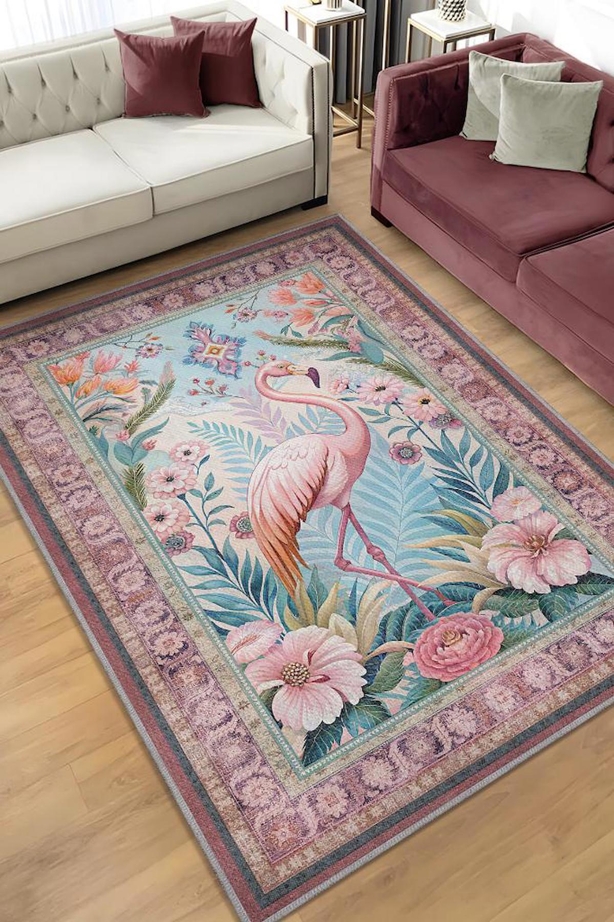 Homshtag Nuh'un Gemisi Çok Renkli 4 mm Pamuk Antistatik Yıkanabilir İnce Kaymaz Dikdörtgen Makine Dokuma Salon Halısı 80x300 cm
