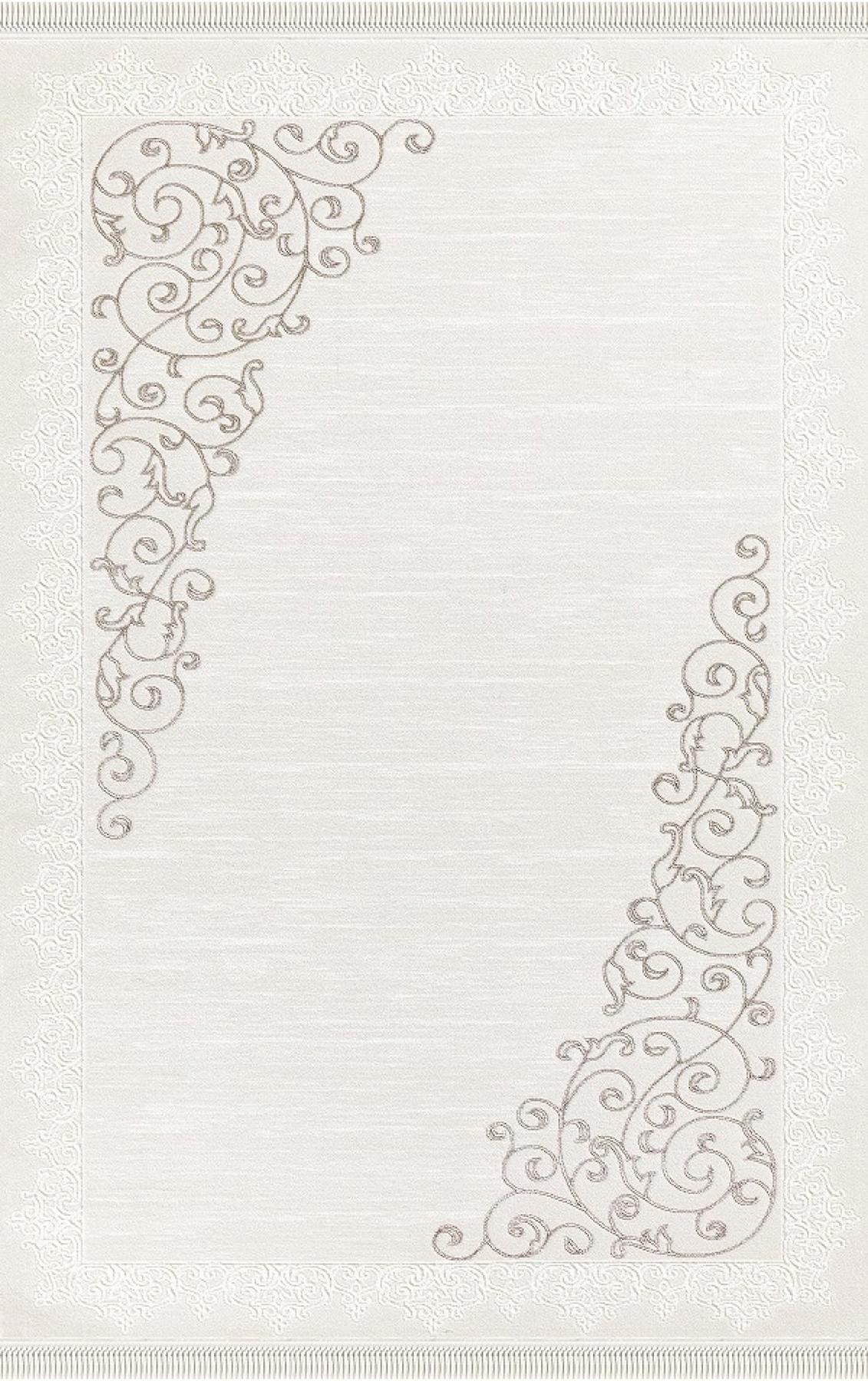 Padişah PN001 Krem 12 mm Akrilik Yumuşak Yıkanabilir İnce Kaymaz Jüt Taban Dikdörtgen Makine Dokuma Salon Halısı 100x300 cm