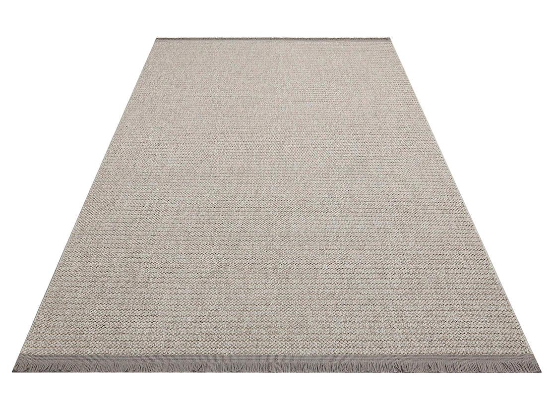 Eko Halı Motto Gri Polyester Hav Tutmaz Yıkanabilir İnce Kaymaz Dikdörtgen Makine Dokuma Salon Halısı 120x180 cm