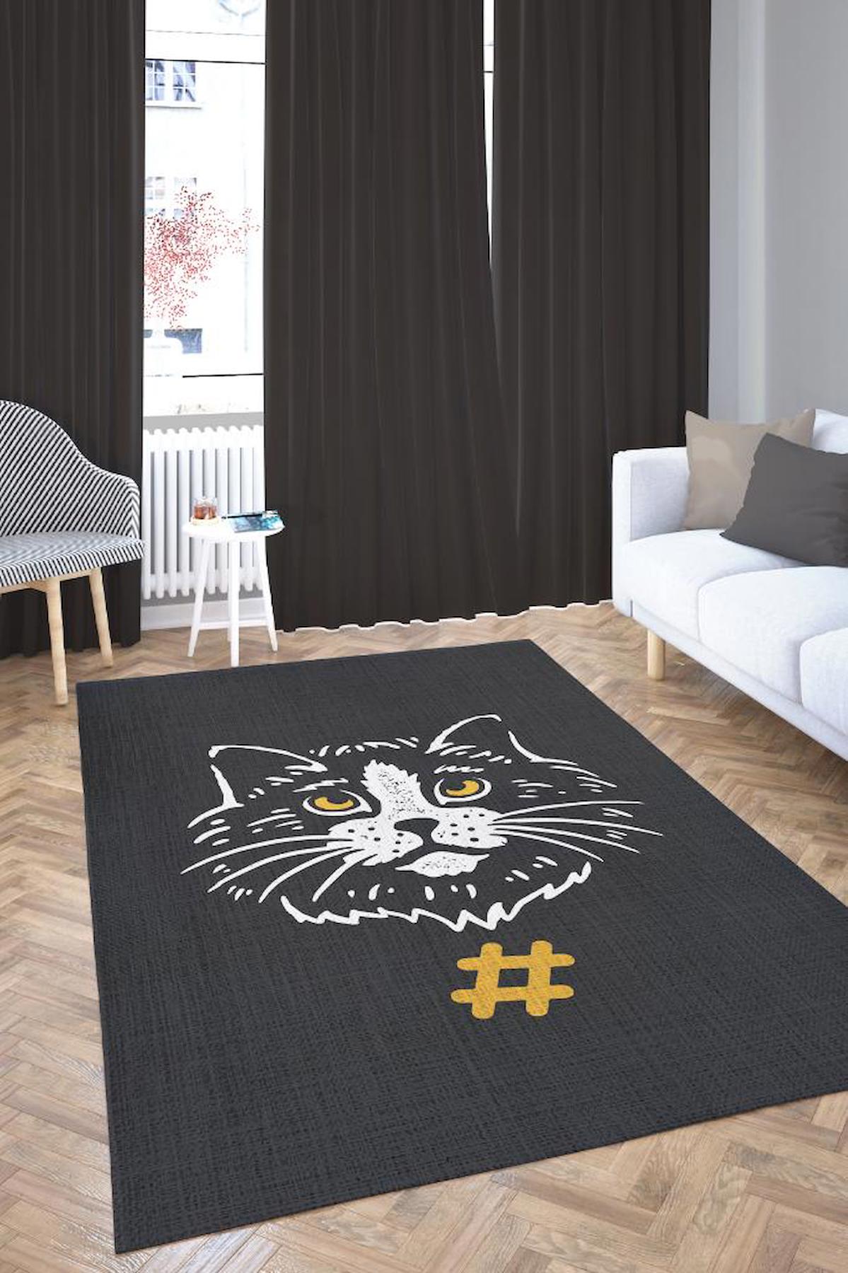 Homshtag Çok Renkli 4 mm Pamuk Antistatik Yıkanabilir İnce Kaymaz Dikdörtgen Makine Dokuma Salon Halısı 100x150 cm