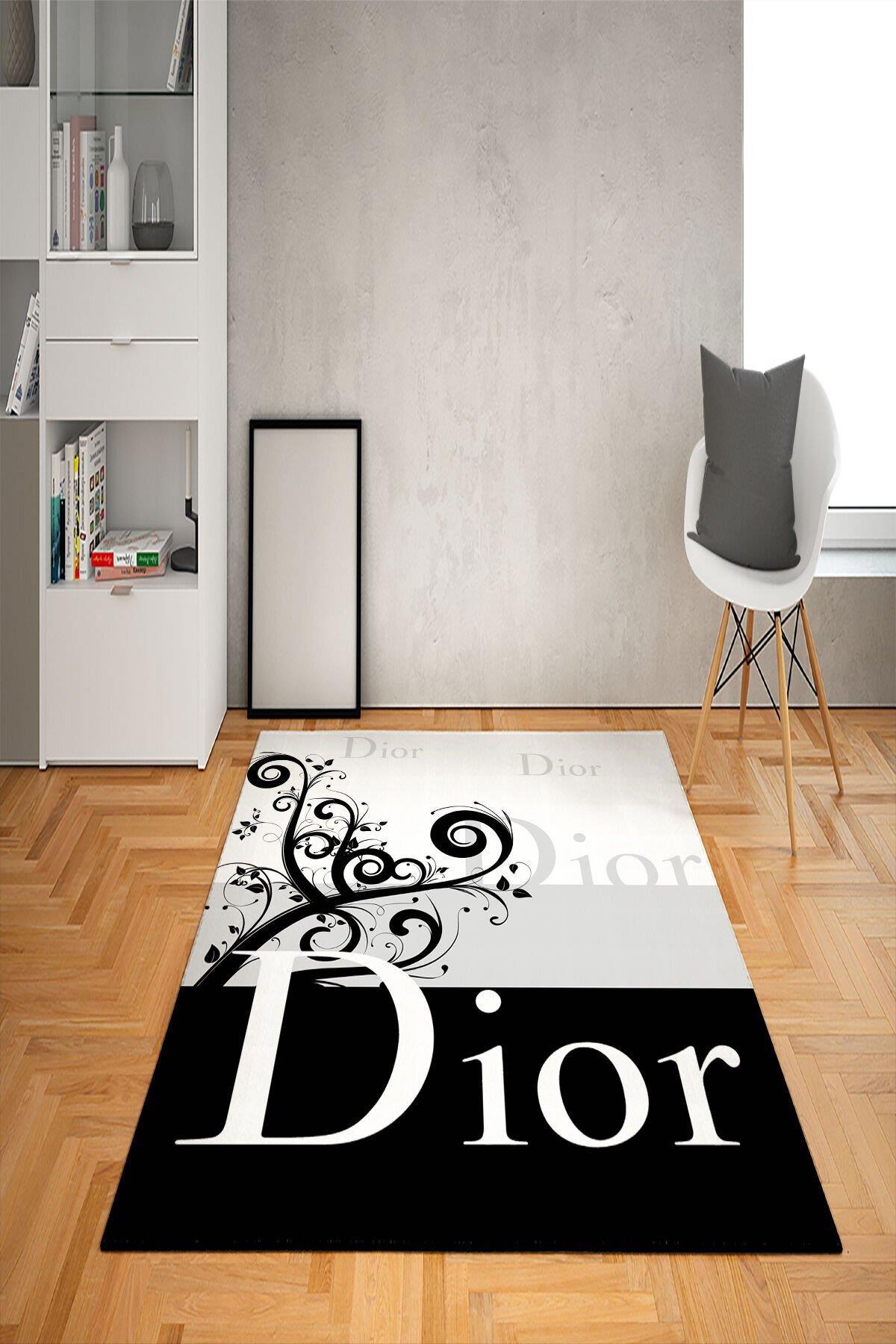 Doruklar Home Collection Bej-Siyah 0.7 mm Antibakteriyel Yıkanabilir Kalın Kaymaz Taban Dikdörtgen Makine Dokuma Çocuk Odası Halısı 120x180 cm