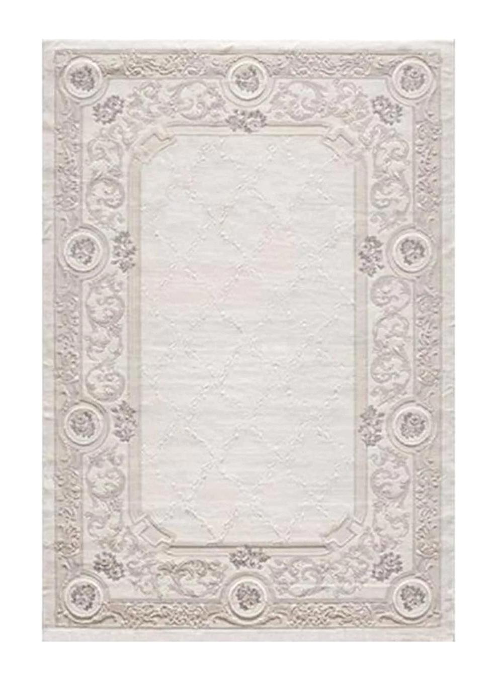 Pierre Cardin Venice 7654A Krem-Vizon 13 mm Akrilik Yumuşak Yıkanabilir Kalın Kaymaz Dikdörtgen Makine Dokuma Salon Halısı 120x180 cm