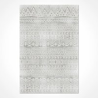 Crea Halı Versilia A1370 Krem 4 mm Polipropilen Toz Tutmaz Yıkanabilir İnce Pamuk Taban Soyut Temalı Dikdörtgen Makine Dokuma Salon Halısı 80x150 cm