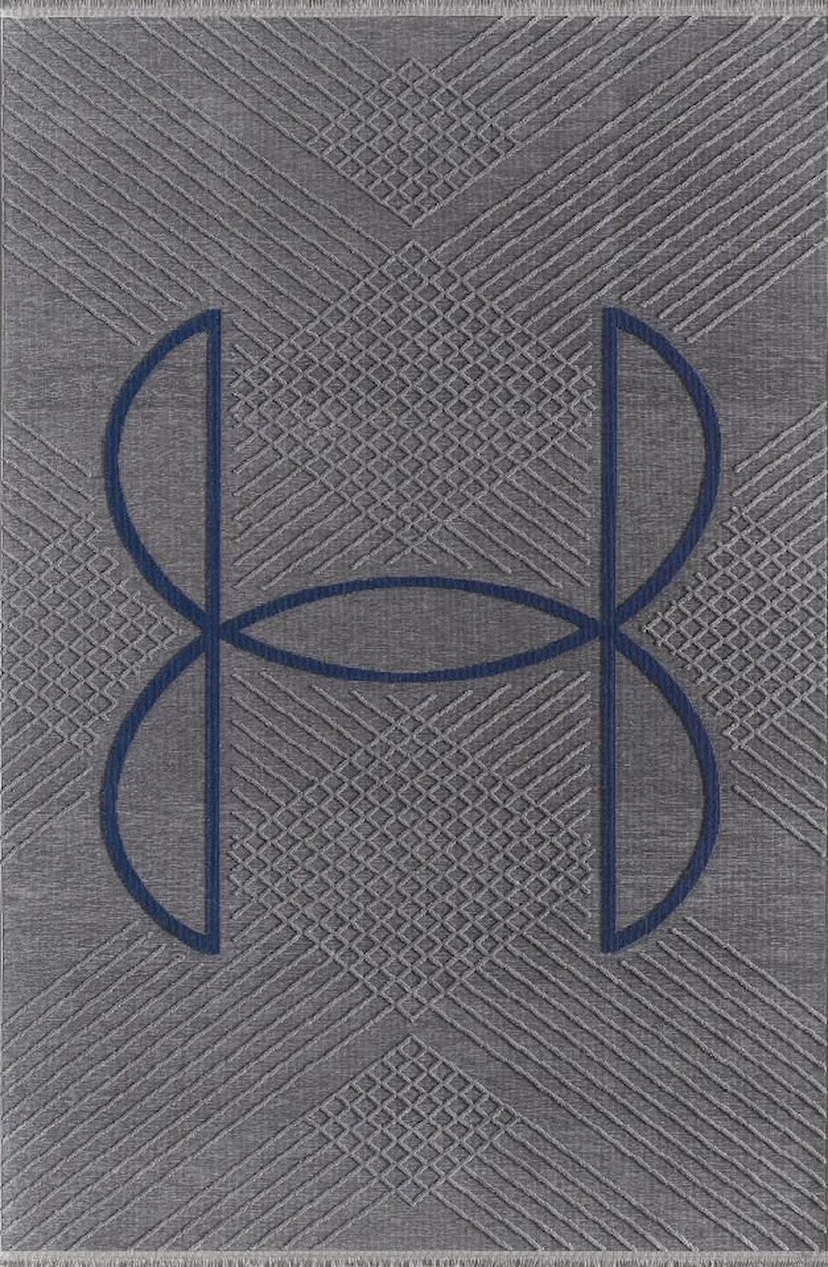 Pierre Cardin Maxwell MK01C Antrasit 0.8 mm Akrilik Yumuşak Yıkanabilir İnce Kaymaz Dikdörtgen Makine Dokuma Salon Halısı 160x230 cm