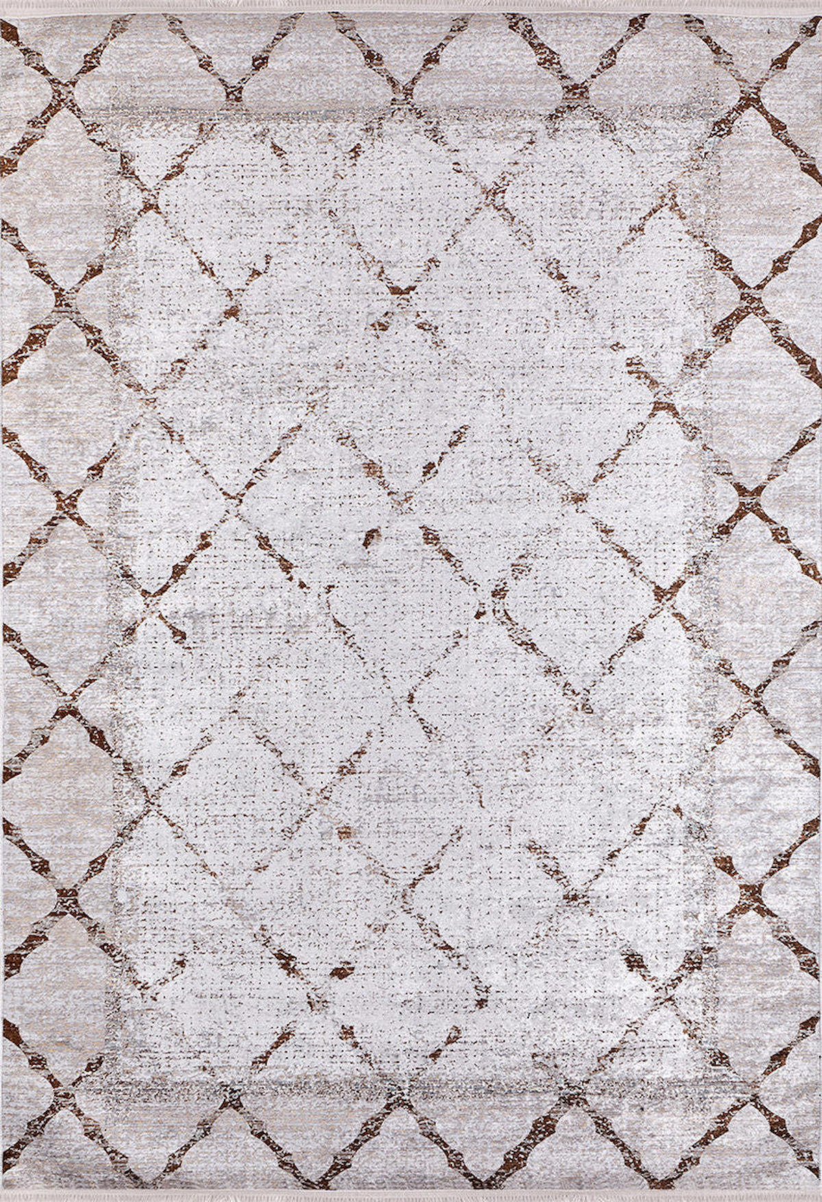 Halı Atölyesi Bej 5 mm Pamuk Yıkanabilir İnce Kaymaz Taban Geometrik Dikdörtgen Makine Dokuma Salon Halısı 80x300 cm