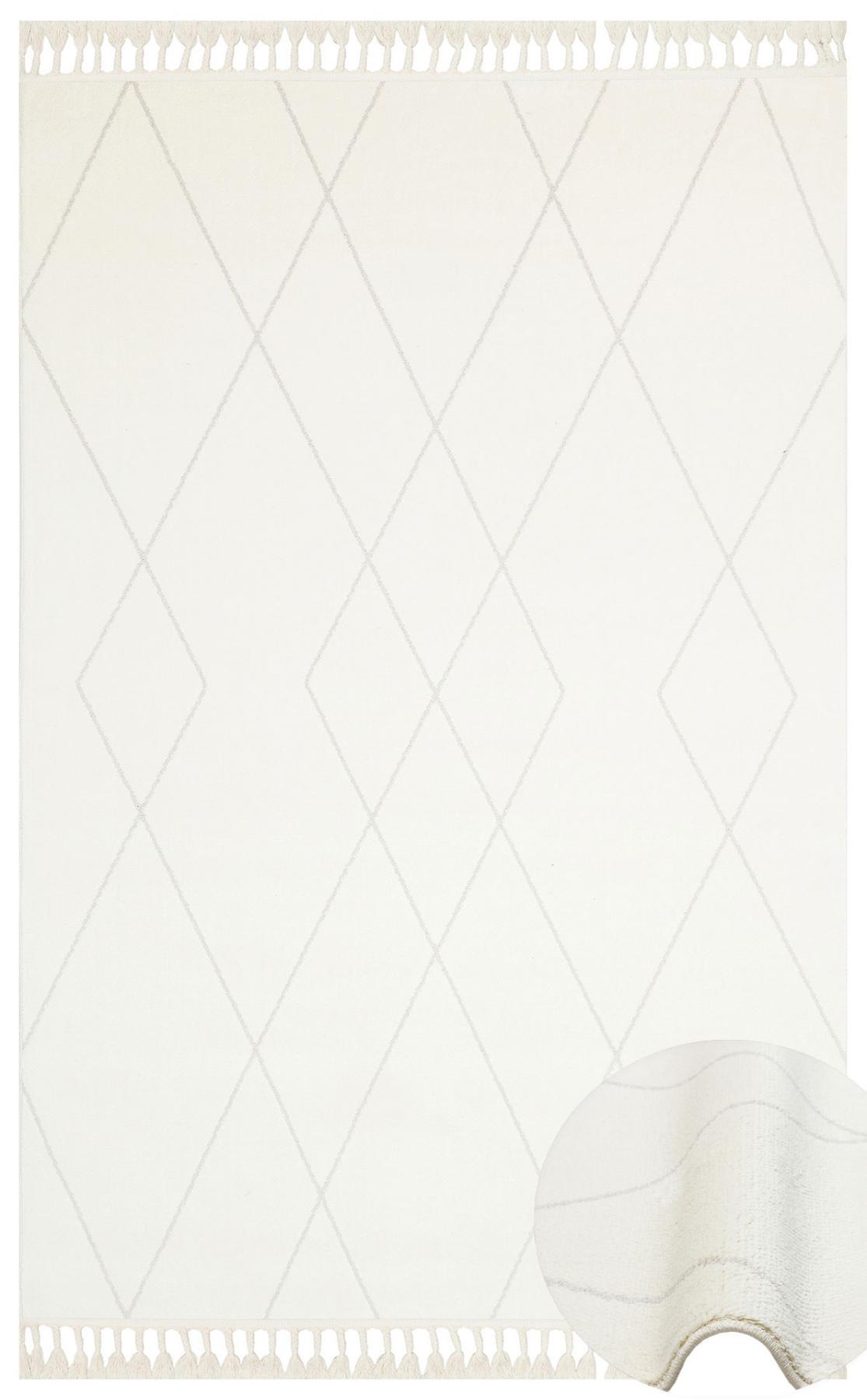Eko Halı Urban URB02 Krem 10 mm Mikropolyester Dikdörtgen Makine Dokuma Salon Halısı 180x180 cm