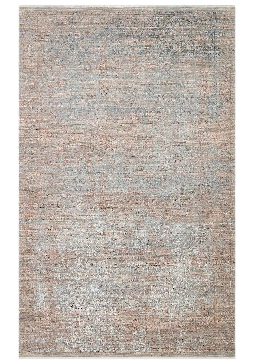 Eko Halı La Paz LPZ02 Gri 6-12 mm Polyester-Viskon Silinebilir Yıkanabilir Orta Kaymaz Dikdörtgen Makine Dokuma Salon Halısı 80x120 cm