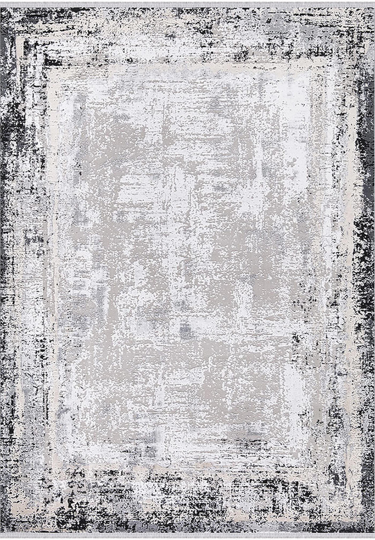 İpek Home Roxanne 17106 Gri 8 mm Akrilik Yıkanabilir İnce Kaymaz Pamuk Taban Dikdörtgen Makine Dokuma Antre-Çocuk Odası-Salon-Yatak Odası Halısı 100x200 cm