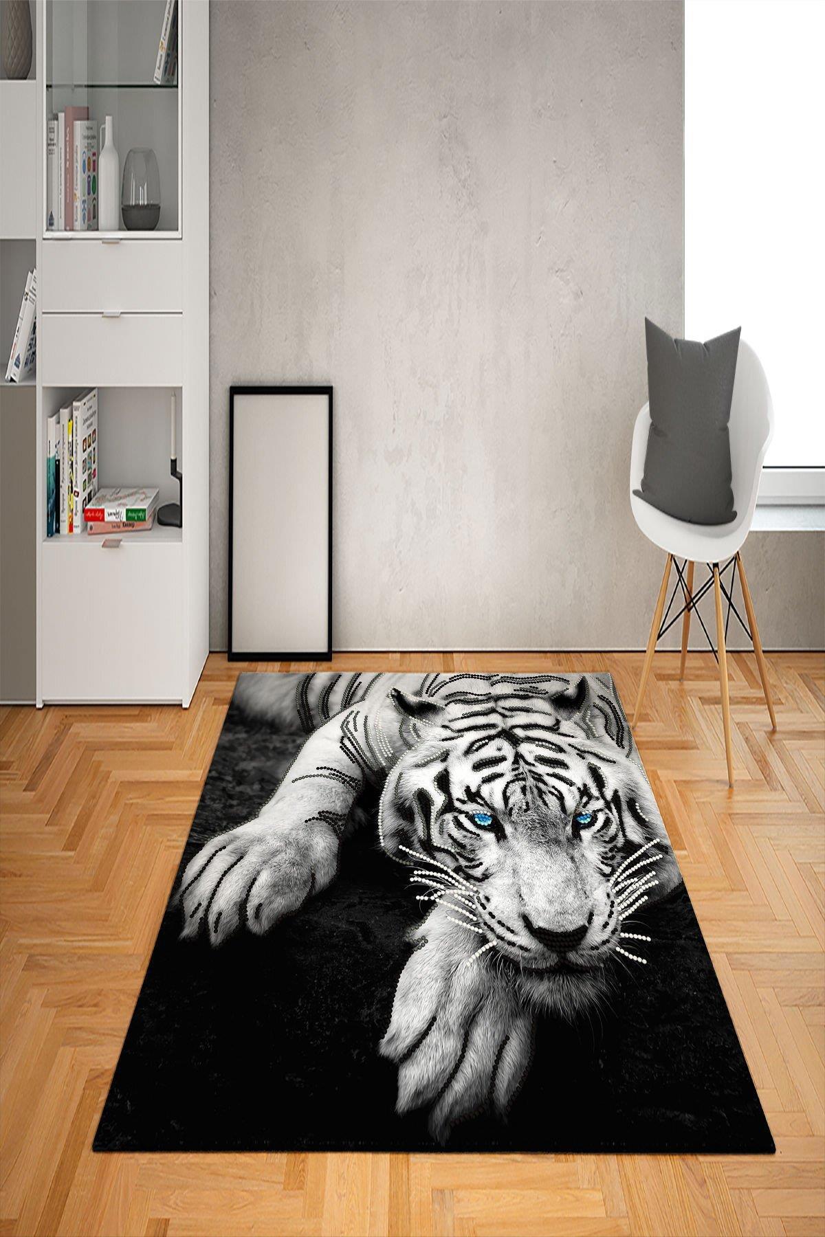 Doruklar Home Collection Krem 0.7 mm Polyester Yıkanabilir İnce Kaymaz Taban Dikdörtgen Makine Dokuma Salon Halısı 160x230 cm