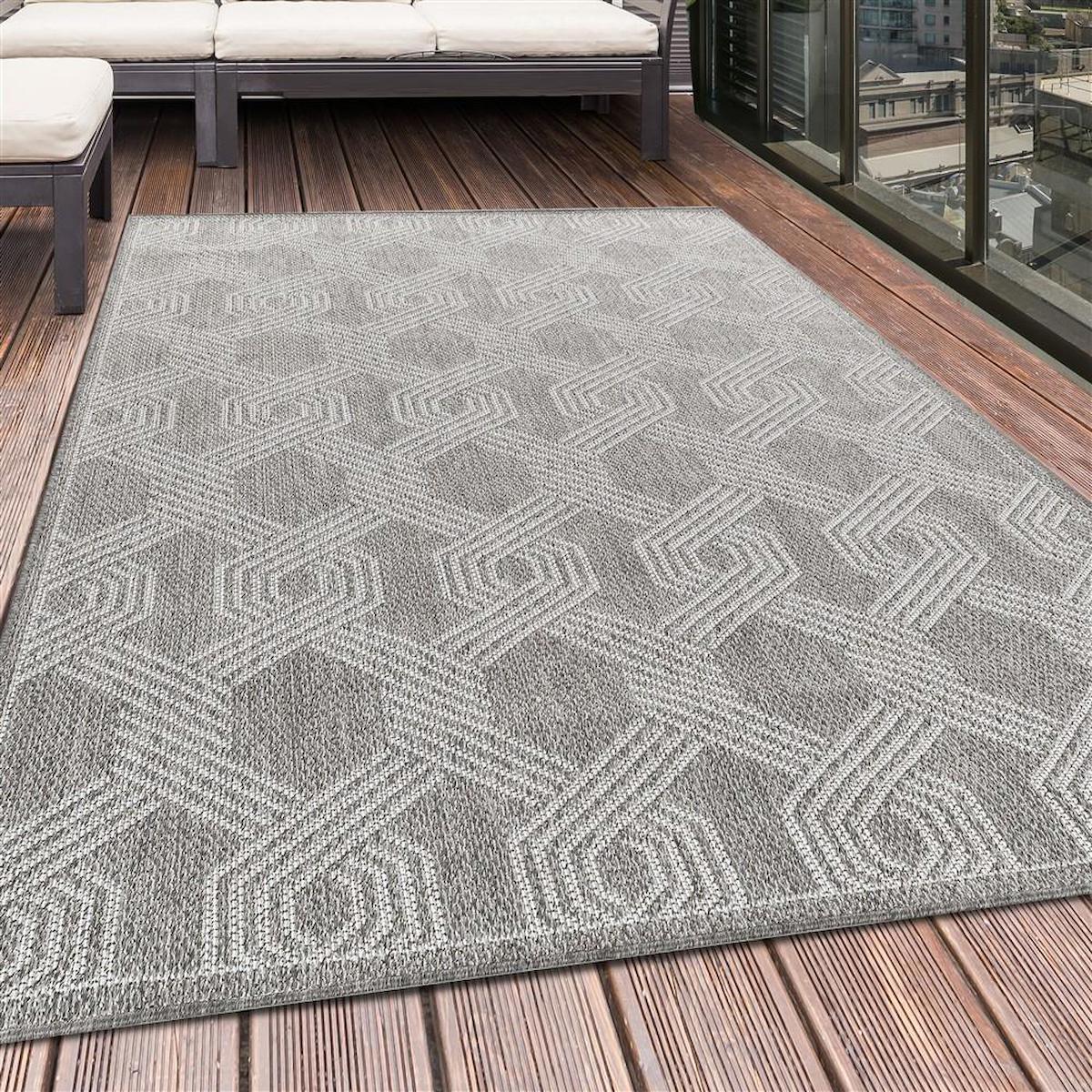 Red Halı Gri 4 mm Polyester Antibakteriyel Yıkanabilir İnce Kaymaz Jüt Taban Dikdörtgen Makine Dokuma Balkon Halısı 80x120 cm