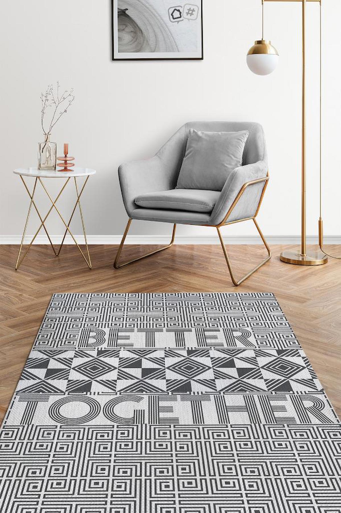 Homshtag Birlikte Daha İyi Krem 4 mm Pamuk Antistatik Yıkanabilir İnce Kaymaz Dikdörtgen Makine Dokuma Salon Halısı 100x500 cm