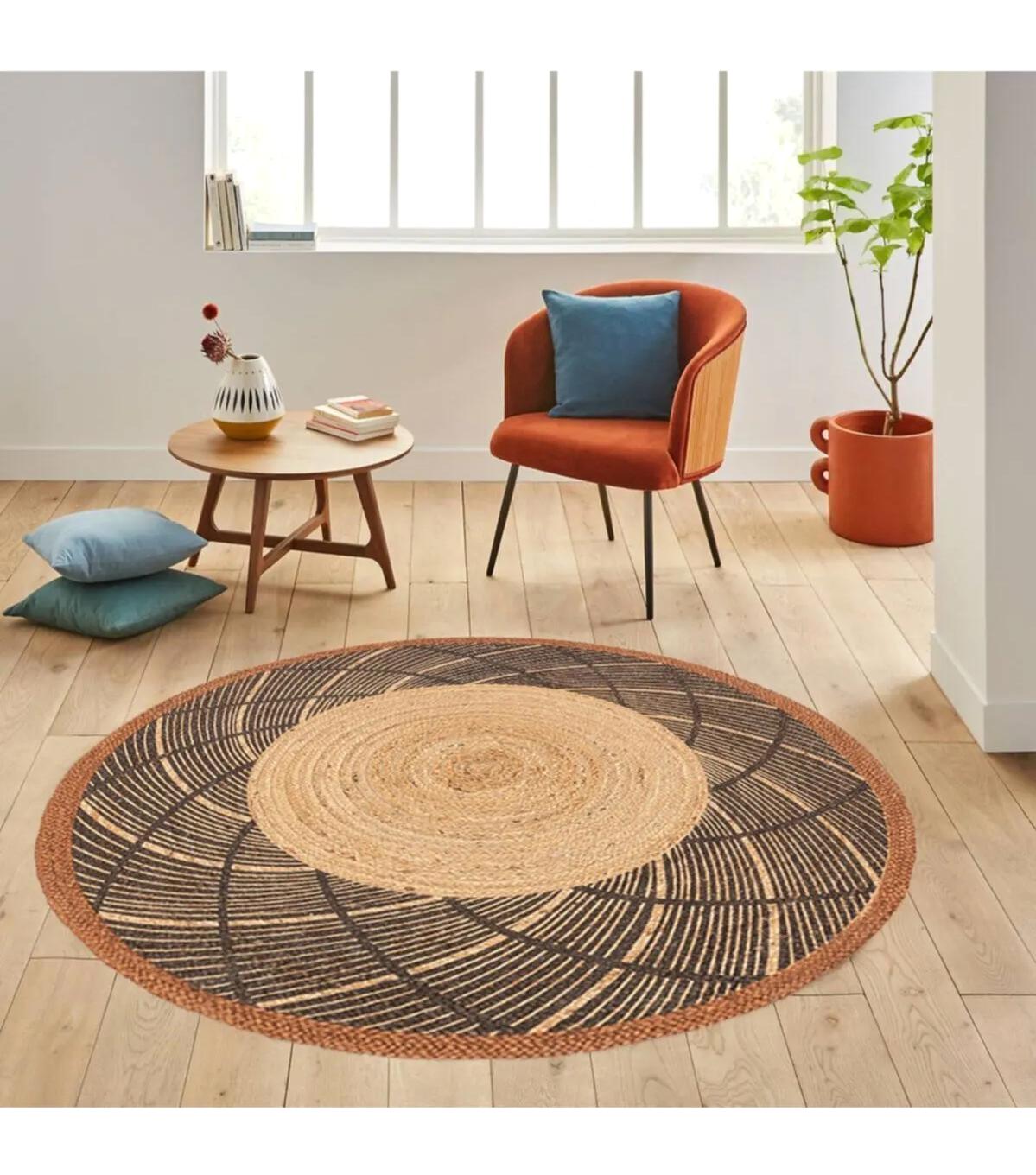 Rovigo Home RVG7008 Çok Renkli 8 mm Polyester Antibakteriyel-Leke Tutmaz-Toz Tutmaz Yıkanabilir İnce Kaymaz Dot Taban Yuvarlak Makine Dokuma Salon Halısı 120x180 cm