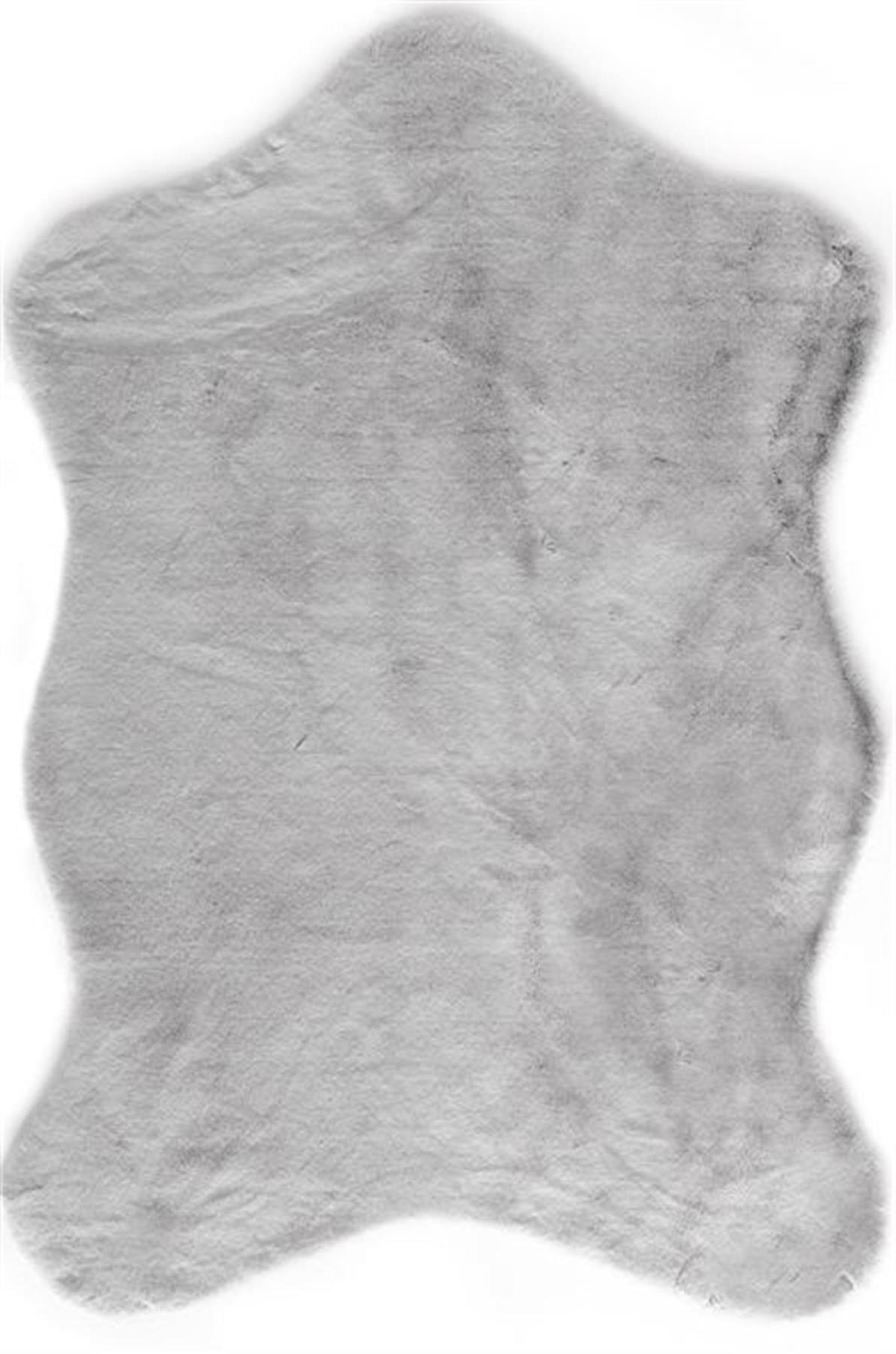 Enti Halı Rabbit 7402 Gri 15 mm Polyester Yıkanabilir Kalın Dikdörtgen Makine Dokuma Antre-Salon Halısı 80x120 cm