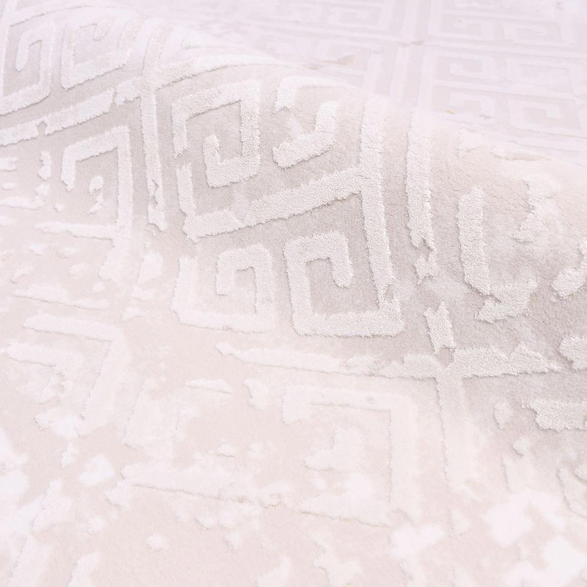 Kreasyon Halı Elkenz 7565 Krem 12 mm Akrilik Yıkanabilir Kalın Pamuk Taban Dikdörtgen Makine Dokuma Salon Halısı 150x233 cm