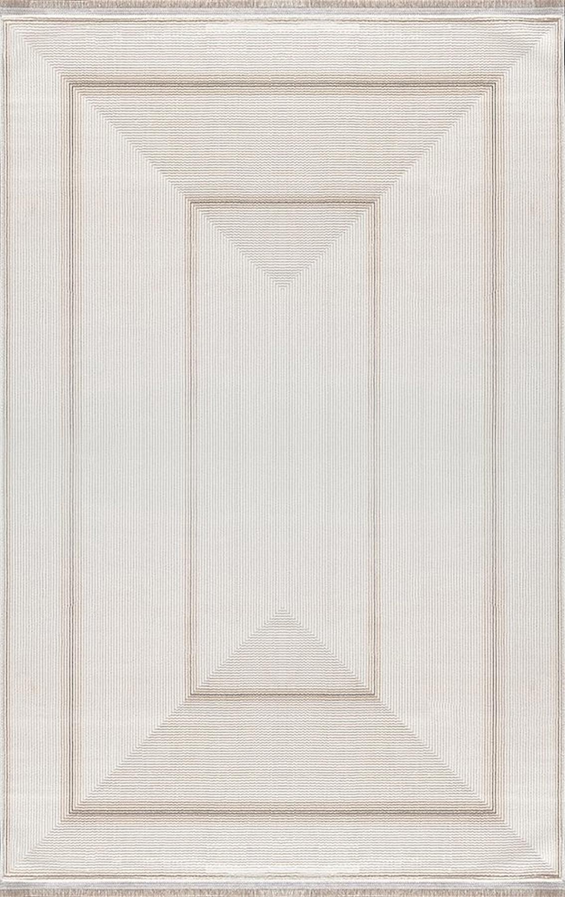 Merinos Lion 62752 Krem 12 mm Akrilik Antibakteriyel Yıkanabilir Kalın Kaymaz Dikdörtgen Makine Dokuma Salon Halısı 100x150 cm