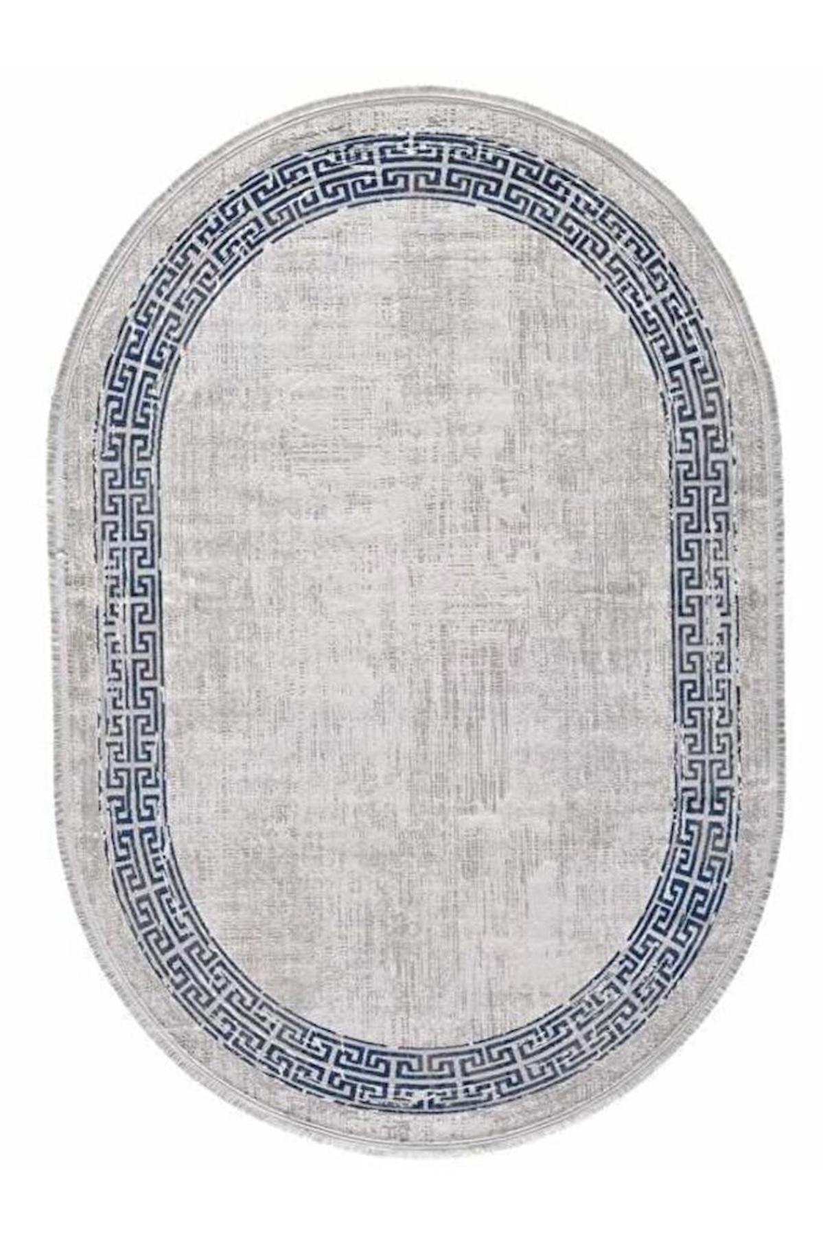 Gümüşsuyu 11298 Krem 6 mm Viskon Toz Tutmaz Yıkanabilir İnce Kaymaz Yuvarlak Makine Dokuma Salon Halısı 80x150 cm
