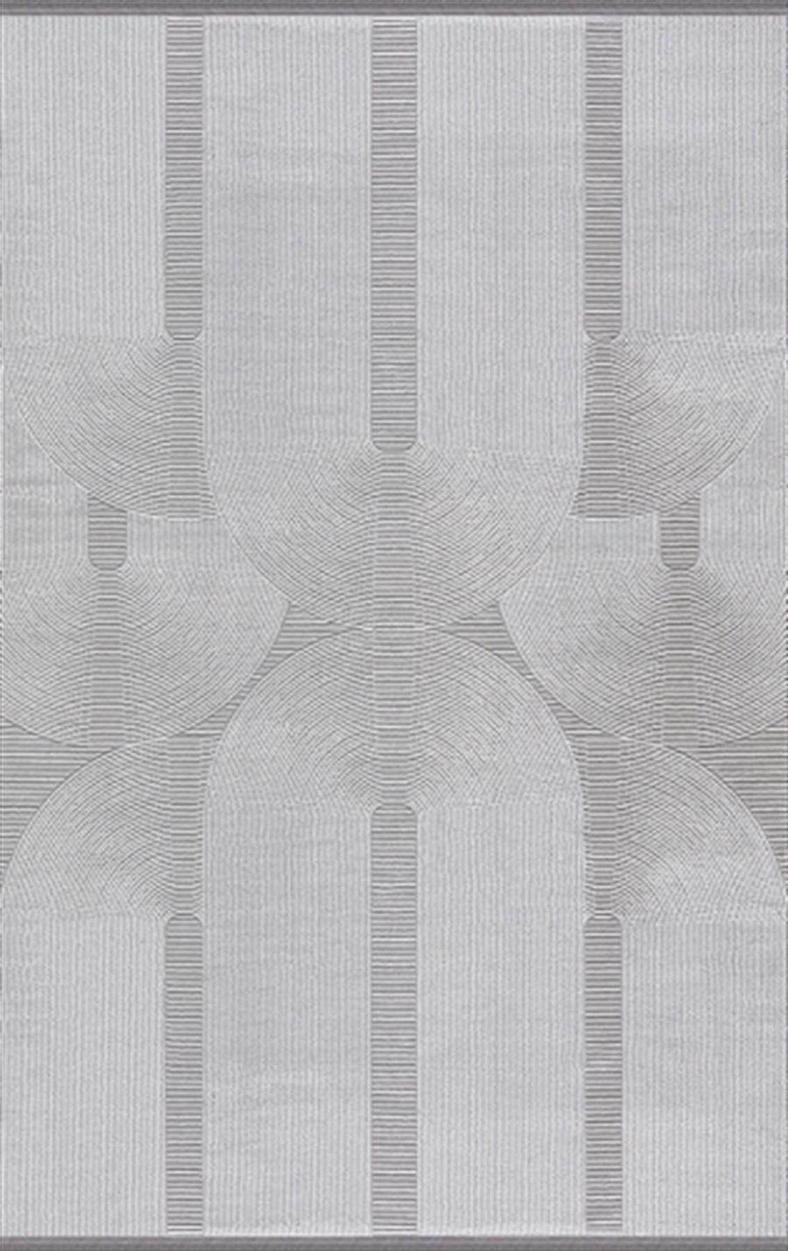 Merinos Recycle 37804 Gri 12 mm Akrilik Toz Tutmaz Yıkanabilir Kalın Kaymaz Dikdörtgen Makine Dokuma Salon Halısı 100x150 cm