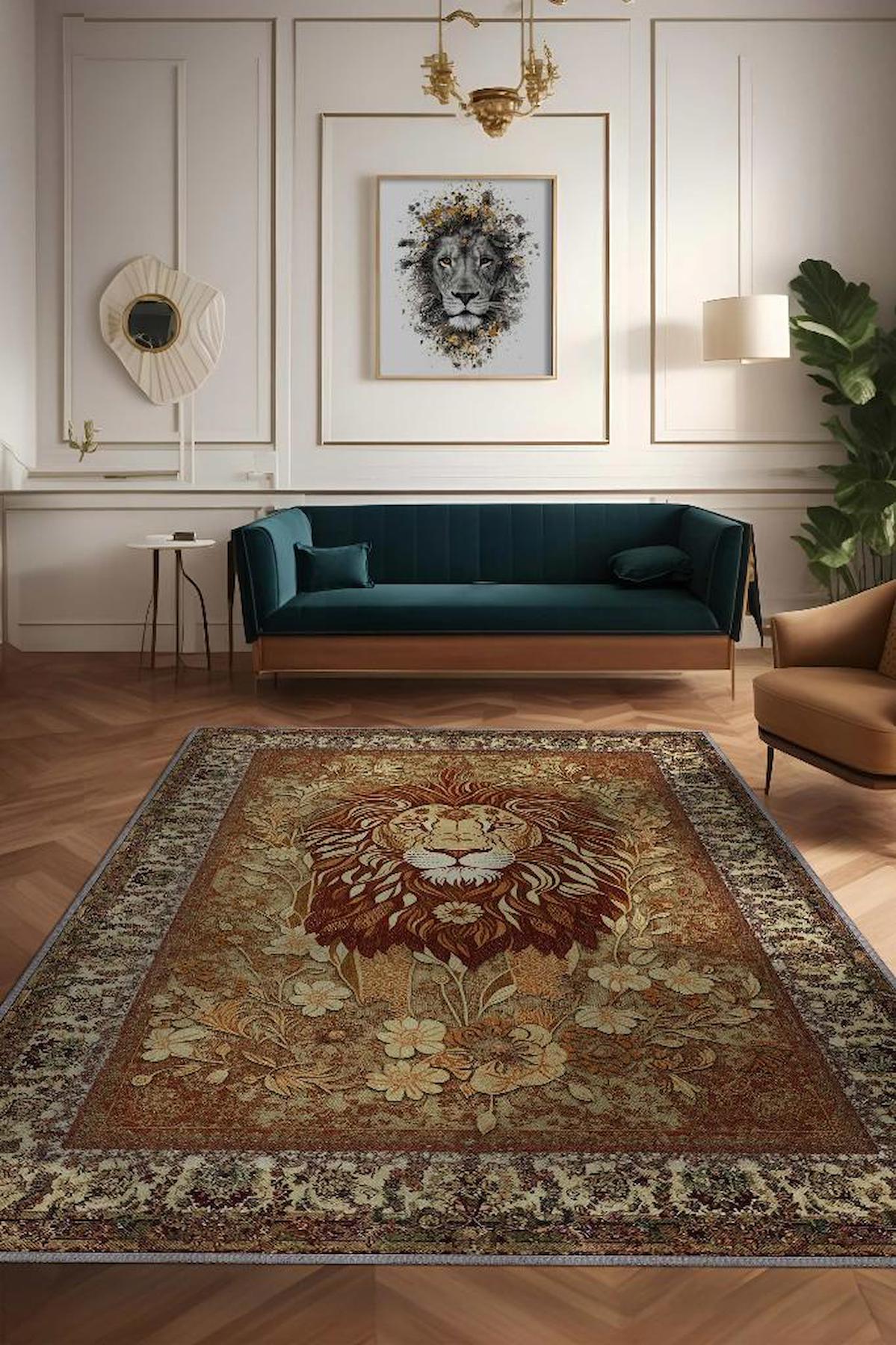 Homshtag Nuh'un Gemisi Krem 4 mm Pamuk Antistatik Yıkanabilir İnce Kaymaz Dikdörtgen Makine Dokuma Salon Halısı 100x200 cm