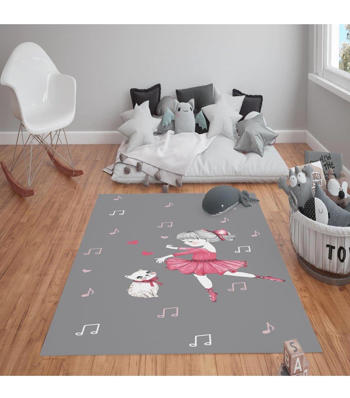 Doruklar Home Collection Çok Renkli 0.7 mm Polyester Antibakteriyel Yıkanabilir Kalın Kaymaz Taban Dikdörtgen Makine Dokuma Çocuk Odası Halısı 50x80 cm