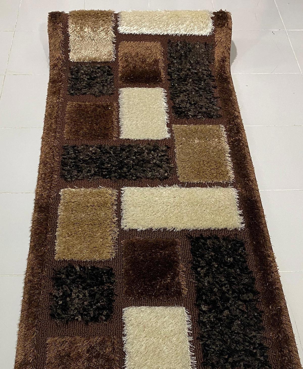 Dinarsu HY100054 Kahverengi 10 mm Polipropilen Antibakteriyel Yıkanabilir Orta Dikdörtgen Makine Dokuma Salon Halısı 200x290 cm
