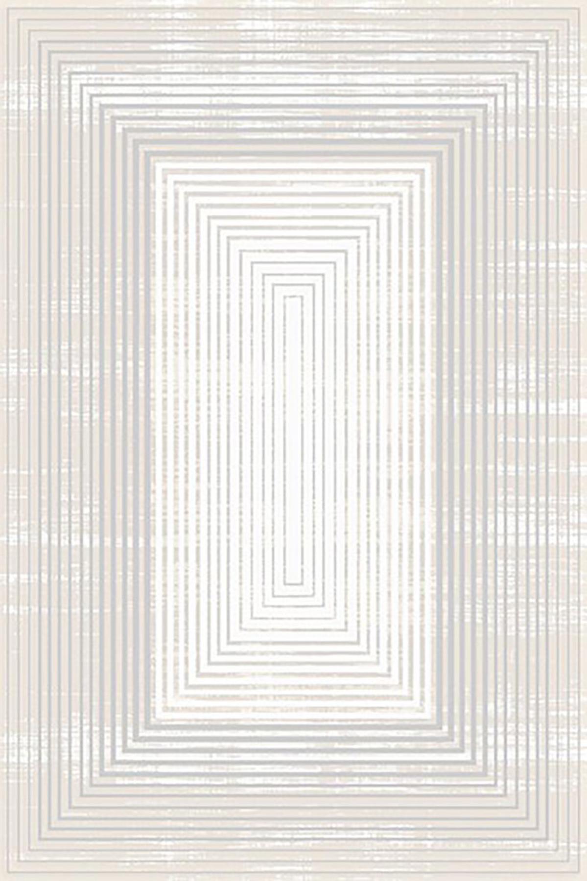 Kreasyon Halı Bamboo Touch 1366 Krem 6-12 mm Akrilik Yıkanabilir Dikdörtgen Makine Dokuma Salon Halısı 150x233 cm