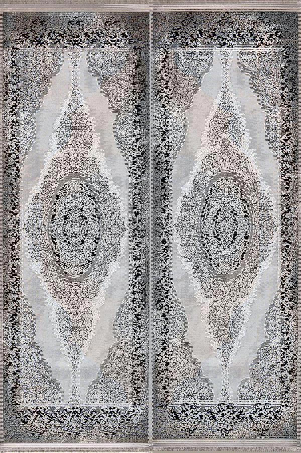 Enti Halı Miras 6804 Siyah 11 mm Akrilik Silinebilir Yıkanabilir Orta Dikdörtgen Makine Dokuma Salon Halısı 100x200 cm