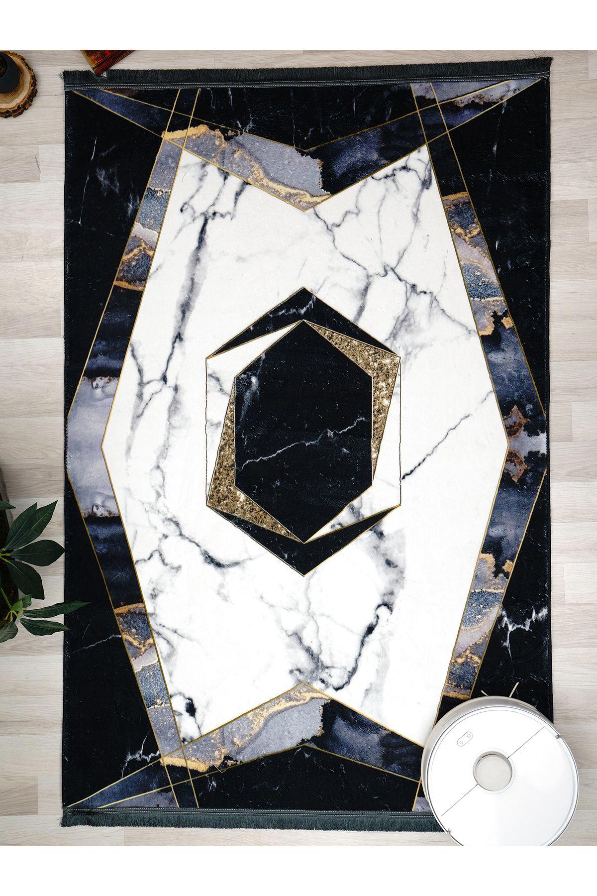 İnspira Çok Renkli 12 mm Polyester Kaymaz Taban Dikdörtgen Halı 100x200 cm