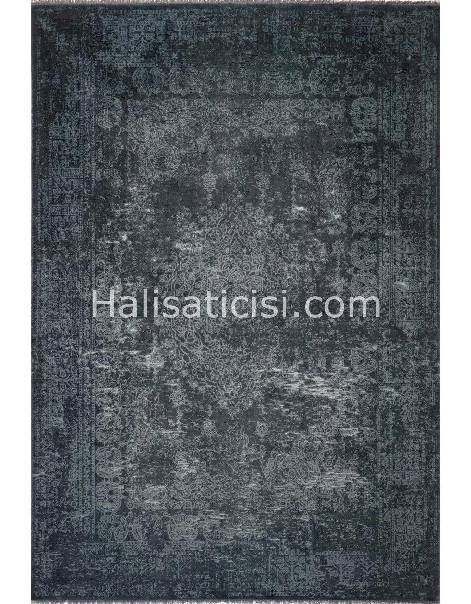 Gümüşsuyu Deco Diamond 11790 Lacivert 4 mm Polyester Toz Tutmaz Yıkanabilir İnce Kaymaz Dikdörtgen Makine Dokuma Salon Halısı 80x150 cm
