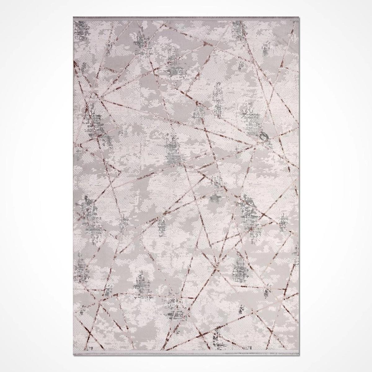 İpek Mekik Halı Filiya 11255 Krem - Mavi 8 mm Akrilik Yıkanabilir Orta Kaymaz Pamuk Taban Dikdörtgen Makine Dokuma Antre-Çocuk Odası-Salon-Yatak Odası Halısı 120x180 cm