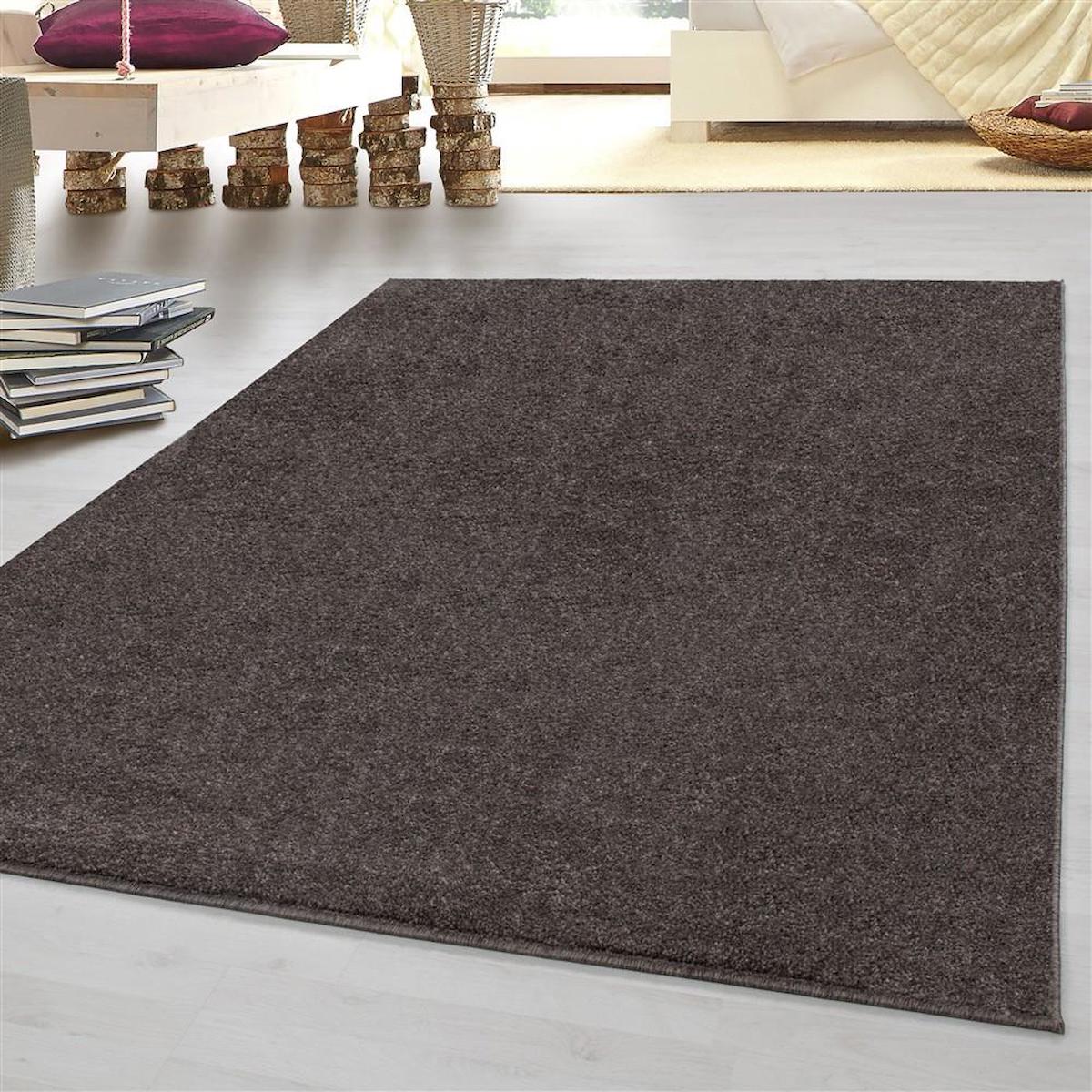 Red Halı Kahverengi 8 mm Polipropilen Antibakteriyel Yıkanabilir Kalın Kaymaz Jüt Taban Dikdörtgen Makine Dokuma Salon Halısı 160x200 cm