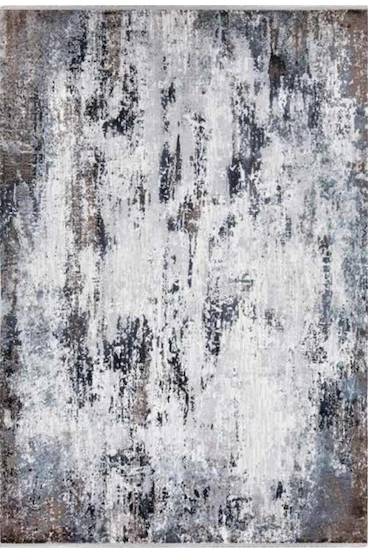 Angora Home Verano 9347H Krem Akrilik Yıkanabilir İnce Kaymaz Jüt Taban Dikdörtgen Makine Dokuma Salon Halısı 120x180 cm