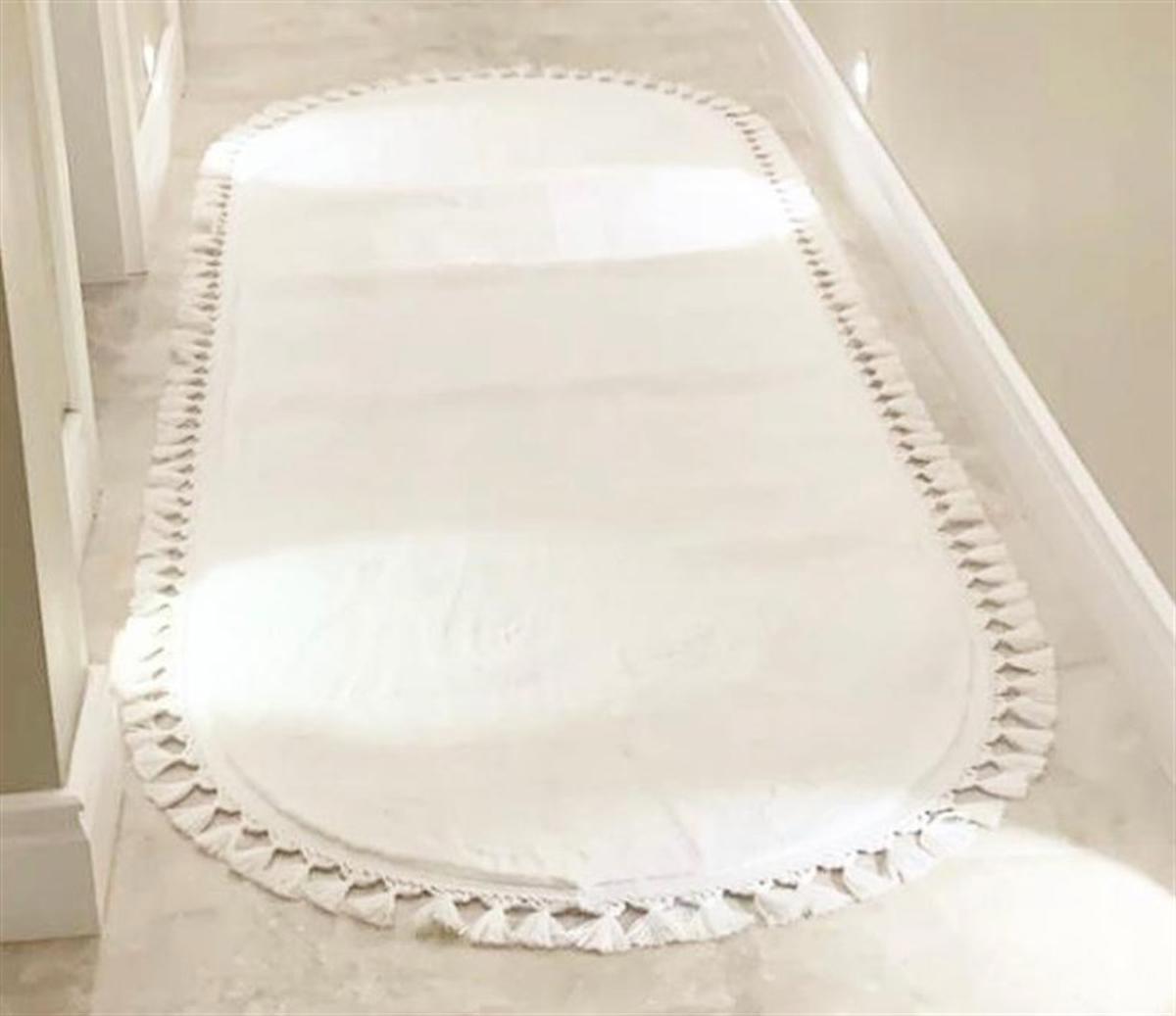Crea Halı 3150KRM Krem 20 mm Polyester Toz Tutmaz Yıkanabilir Kalın Kaymaz Dikdörtgen Makine Dokuma Antre-Salon Halısı 160x230 cm