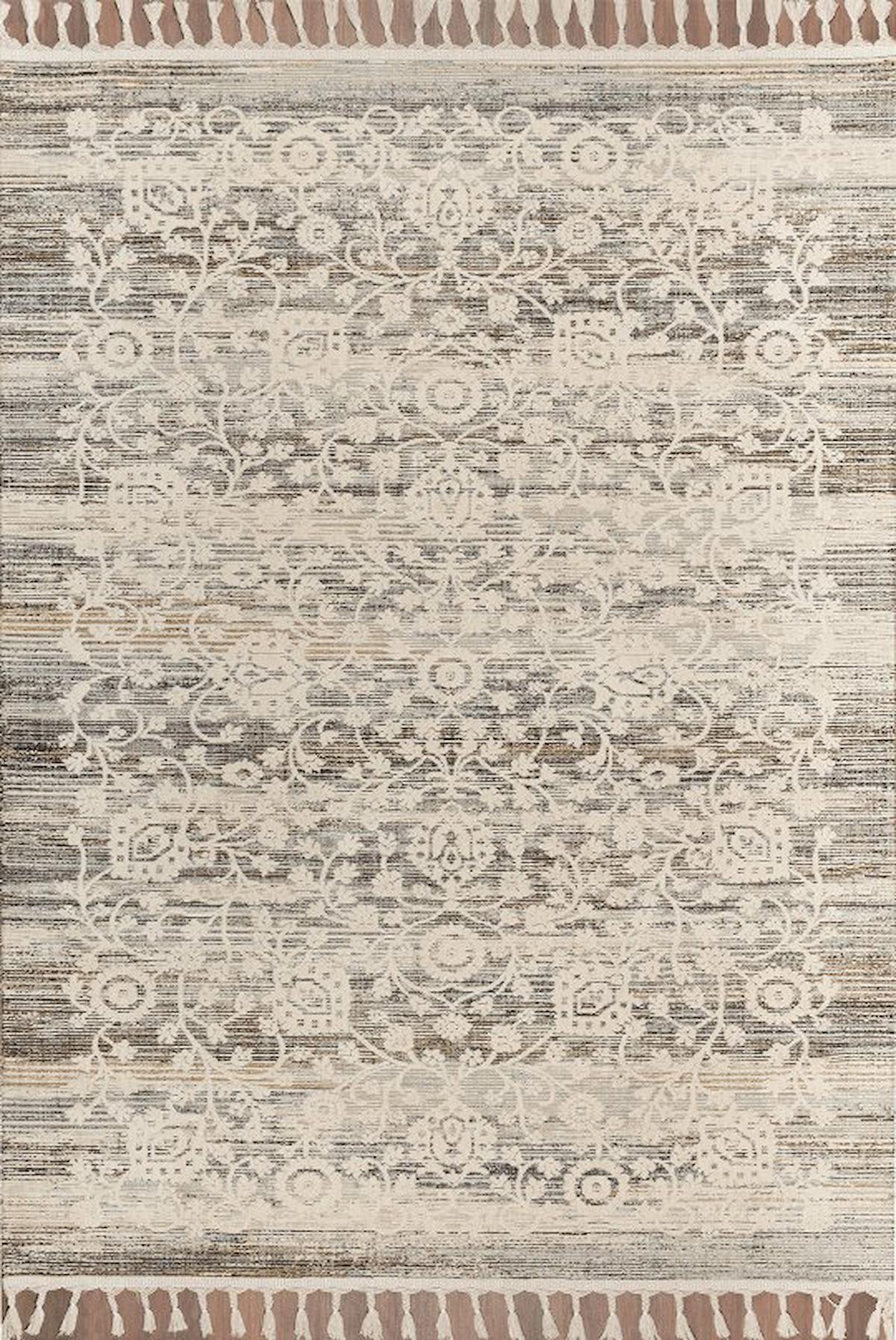 Kreasyon Halı Vanessa 1463 Krem Yıkanabilir Kalın Pamuk Taban Dikdörtgen Makine Dokuma Salon Halısı 100x200 cm