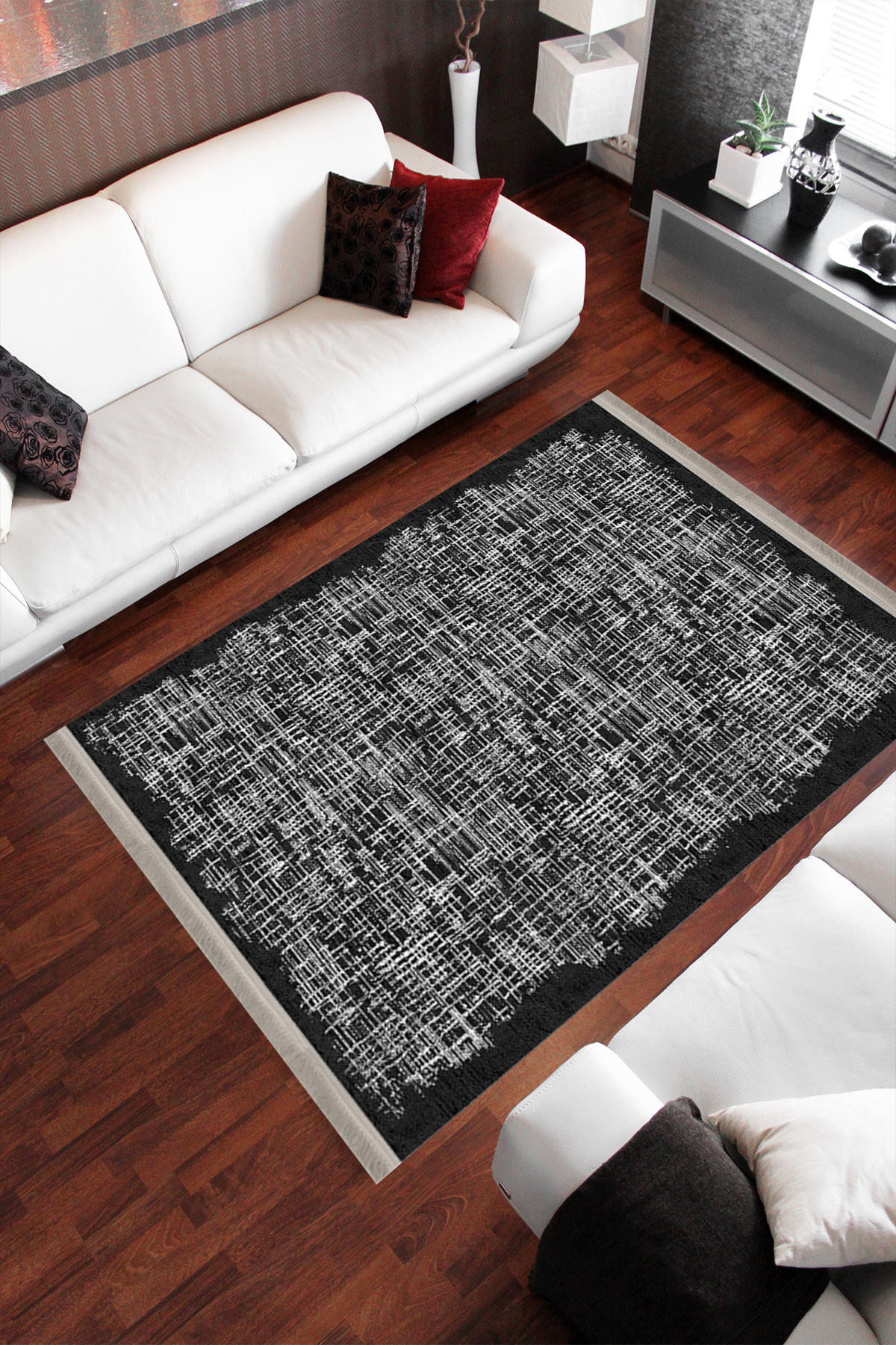 Homier Collection H-DK-5085B Krem 7 mm Pamuk Antibakteriyel Yıkanabilir Orta Kaymaz Dot Taban Dikdörtgen Makine Dokuma Çocuk Odası Halısı 120x180 cm