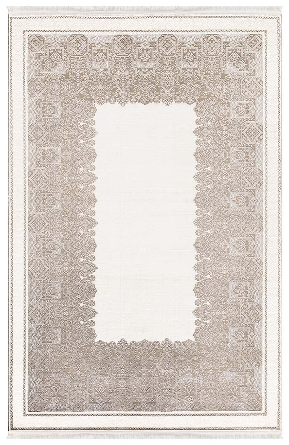 İpek Mekik Halı Sihir 17406 Krem 6 mm Polyester Toz Tutmaz Yıkanabilir İnce Kaymaz Pamuk Taban Dikdörtgen Makine Dokuma Antre-Çocuk Odası-Salon-Yatak Odası Halısı 120x180 cm
