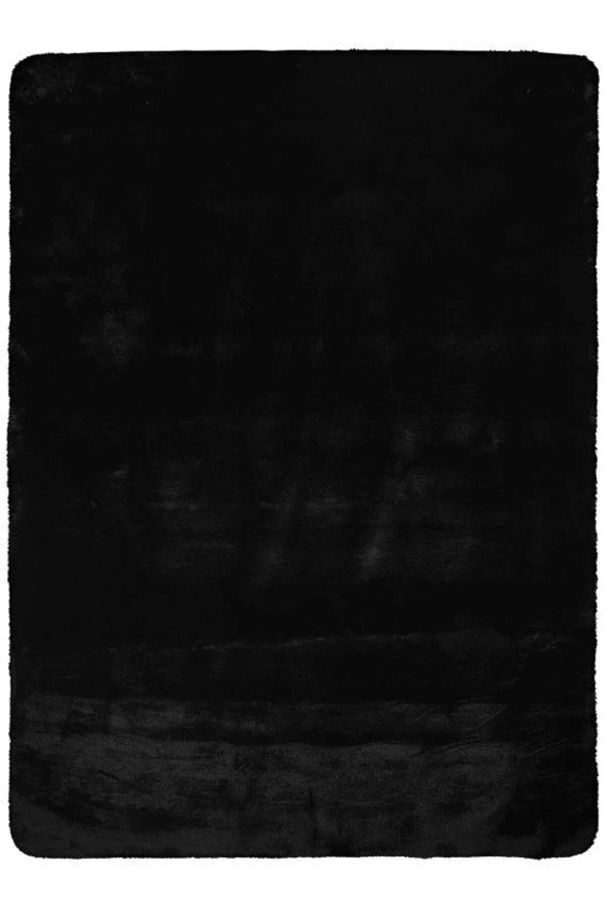 Gümüşsuyu Soft 15314 Siyah Polyester Yıkanabilir Dikdörtgen Makine Dokuma Yatak Odası Halısı 140x200 cm