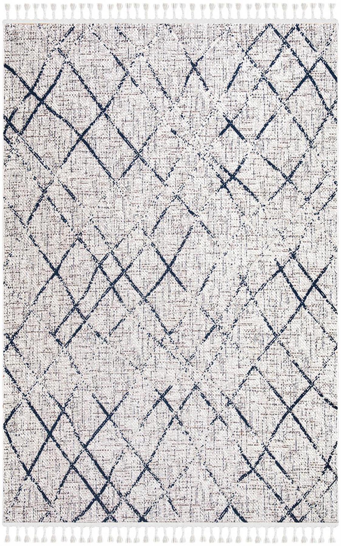 İpek Mekik Halı Lupin 18509 Krem 10 mm Polyester Yıkanabilir Orta Kaymaz Pamuk Taban Dikdörtgen Antre-Çocuk Odası-Salon-Yatak Odası Halısı 140x200 cm