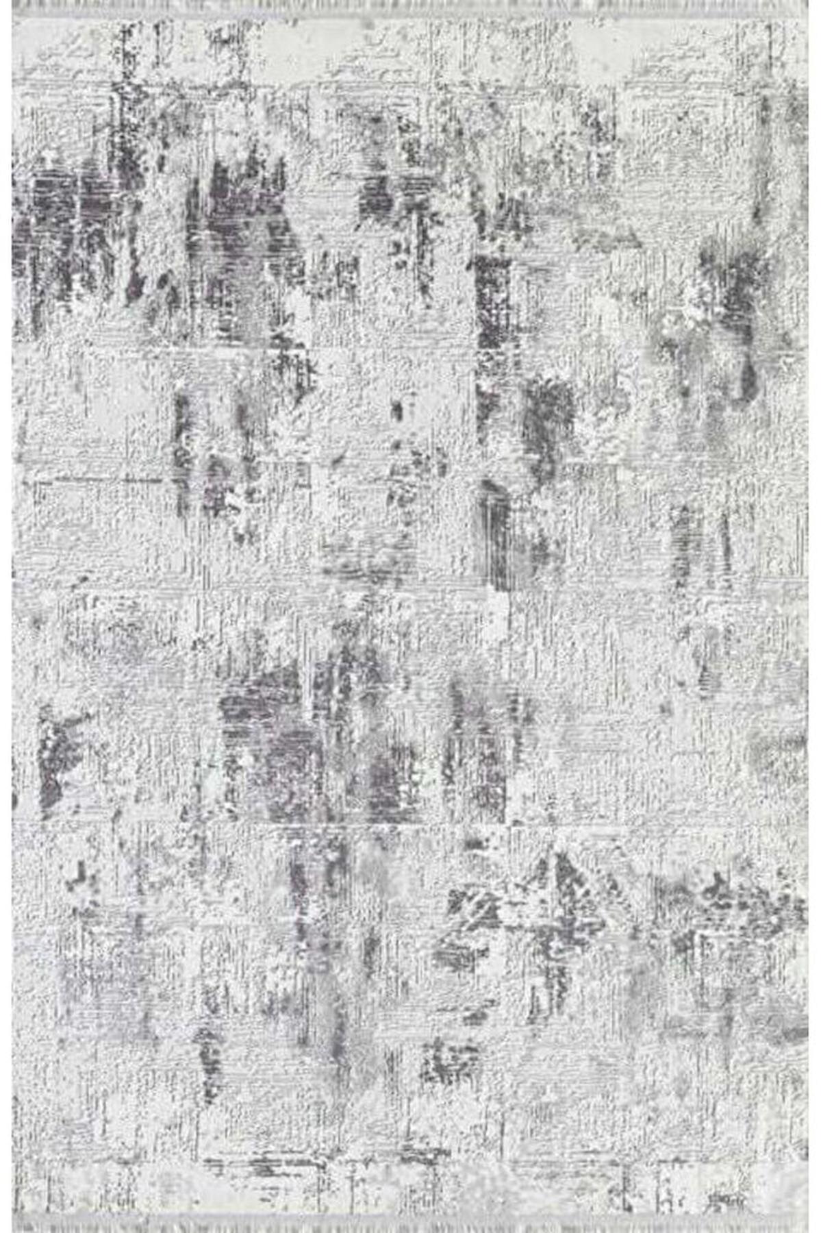 Gümüşsuyu Viera 11605 Gri 6 mm Pamuk Toz Tutmaz Yıkanabilir İnce Kaymaz Dikdörtgen Makine Dokuma Salon Halısı 160x230 cm