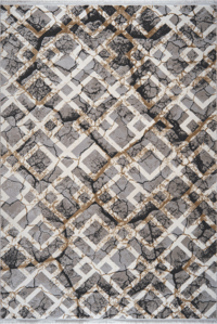 Kreasyon Halı Berceste 1146 Krem 6 mm Akrilik Yalıtıma Yardımcı Yıkanabilir İnce Kaymaz Pamuk Taban Geometrik Dikdörtgen Makine Dokuma Salon Halısı 80x150 cm