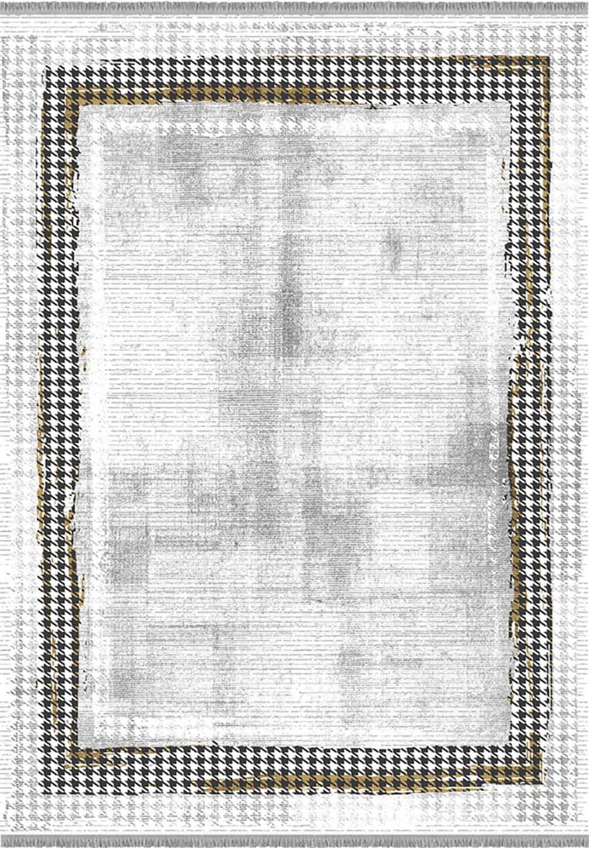 İpek Mekik Halı Erva 18166 Siyah 8 mm Akrilik-Viskon Yıkanabilir Orta Kaymaz Pamuk Taban Dikdörtgen Makine Dokuma Antre-Çocuk Odası-Salon-Yatak Odası Halısı 140x200 cm
